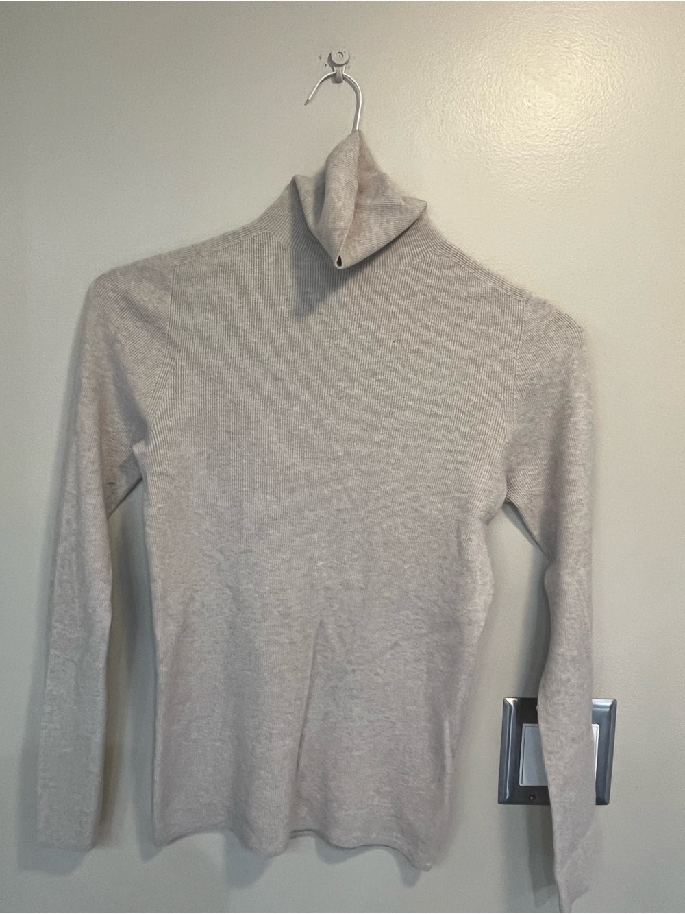 Oatmeal Ribbed Turtleneck Sweater